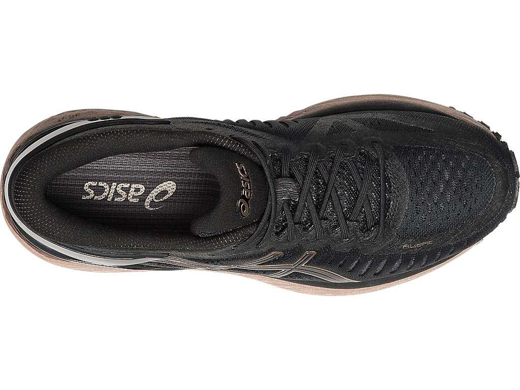 Buty do Biegania Damskie Asics Metarun Czarne Czarne Różowe Złote | 68503-LCUH