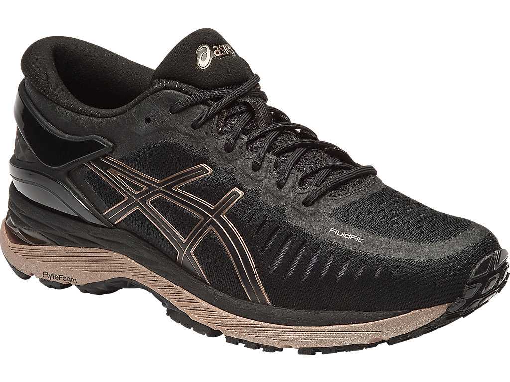 Buty do Biegania Damskie Asics Metarun Czarne Czarne Różowe Złote | 68503-LCUH