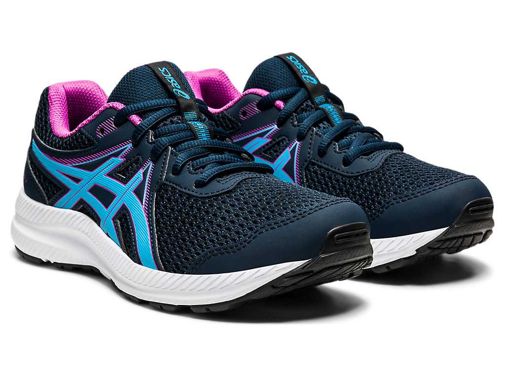 Buty do Biegania Dziecięce Asics Contend 7 Grade School Czarne Głęboka Turkusowe | 08297-NOYE