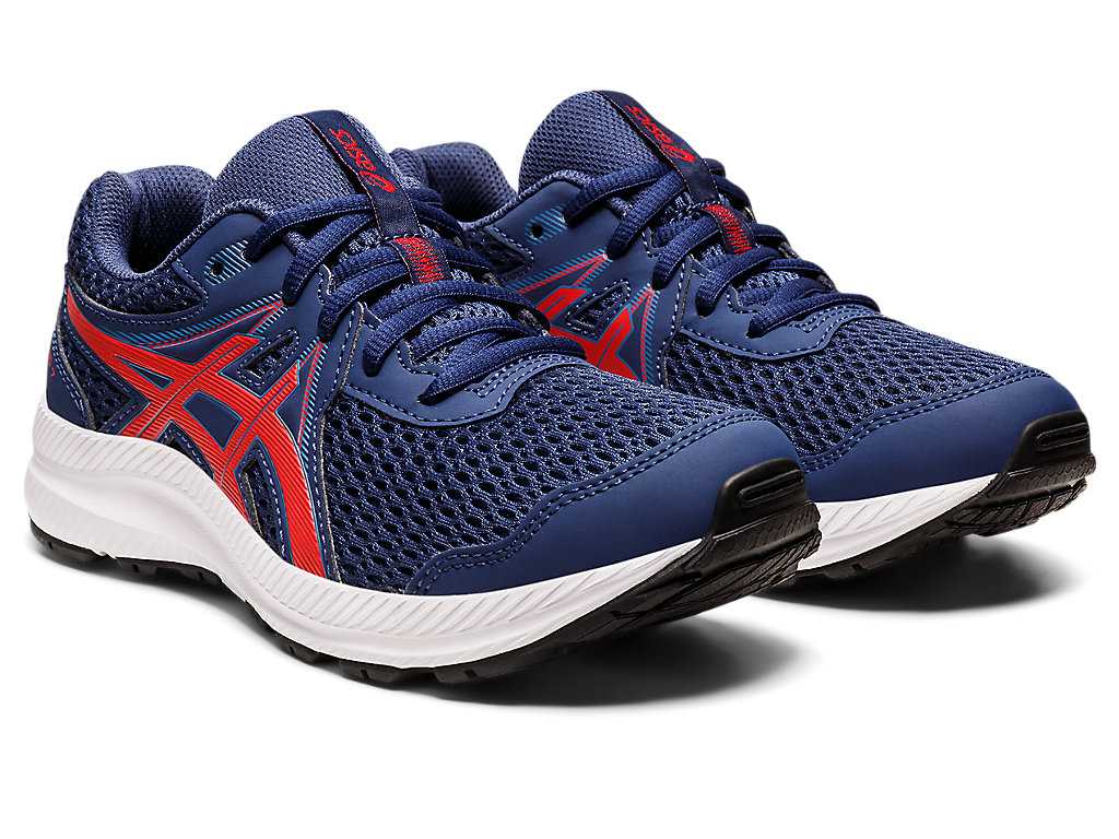 Buty do Biegania Dziecięce Asics Contend 7 Grade School Czarne Głęboka Turkusowe | 42350-KPVN