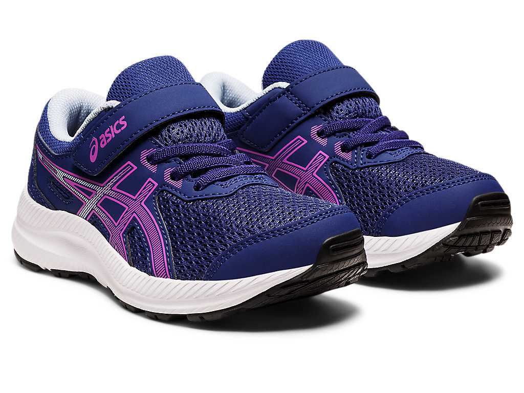 Buty do Biegania Dziecięce Asics Contend 8 Pre-school Lazur Różowe | 90651-GZOL