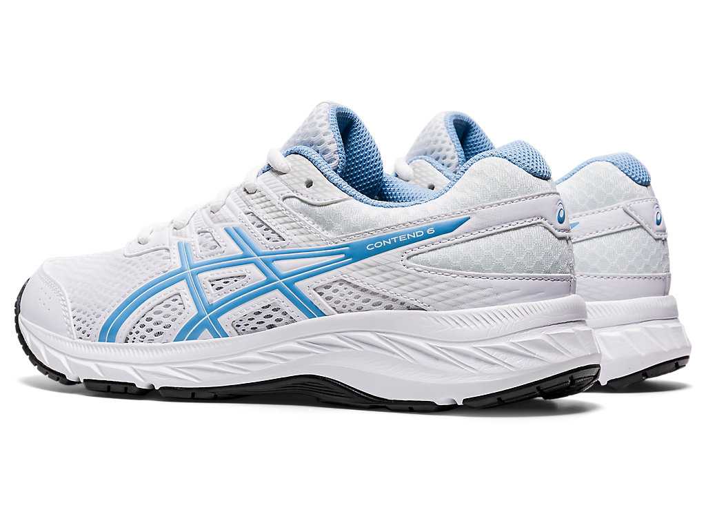 Buty do Biegania Dziecięce Asics Contend 6 Grade School Białe Niebieskie | 95081-BXKG