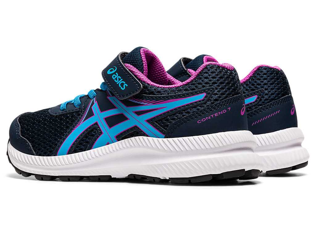 Buty do Biegania Dziecięce Asics Contend 7 Pre-school Różowe Głęboka Niebieskie | 95207-EOMQ