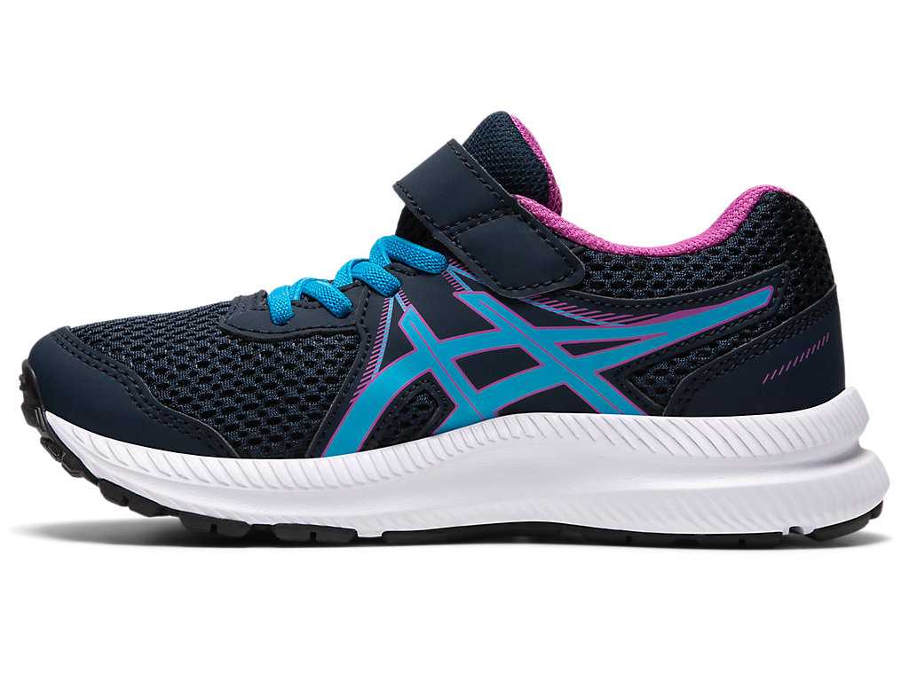 Buty do Biegania Dziecięce Asics Contend 7 Pre-school Różowe Głęboka Niebieskie | 95207-EOMQ