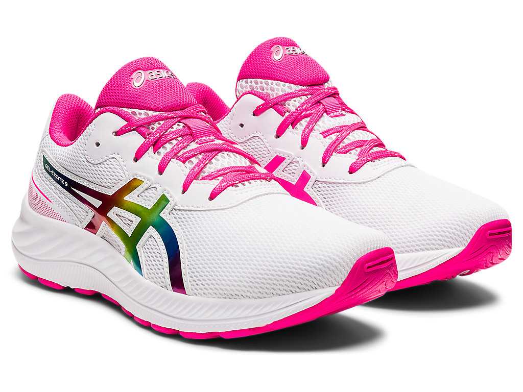 Buty do Biegania Dziecięce Asics Gel-excite 9 Grade School Białe Różowe | 72308-EJKW