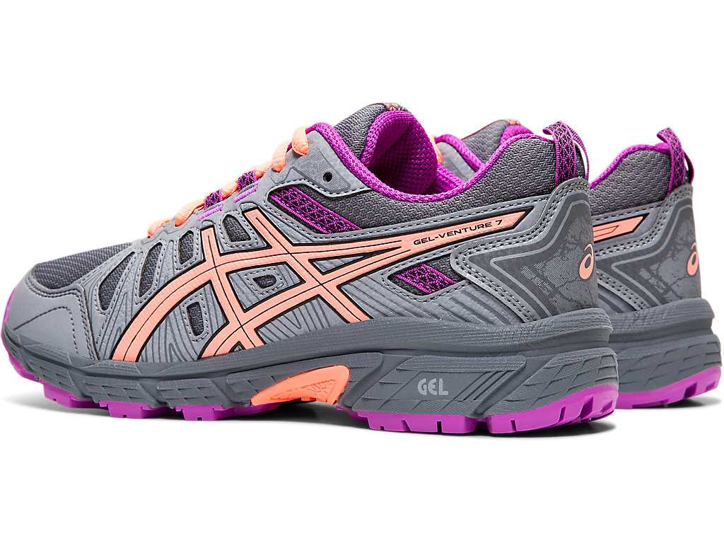 Buty do Biegania Dziecięce Asics Gel-venture 7 Grade School Szare Fioletowe | 29180-LGQB