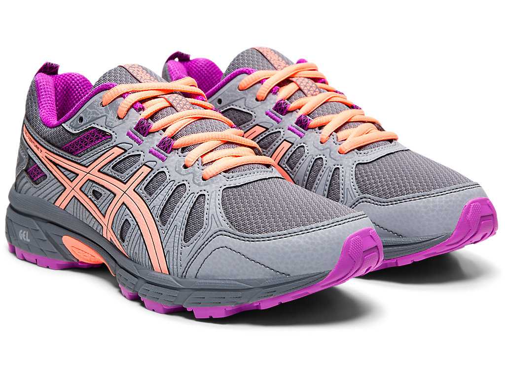 Buty do Biegania Dziecięce Asics Gel-venture 7 Grade School Szare Fioletowe | 29180-LGQB