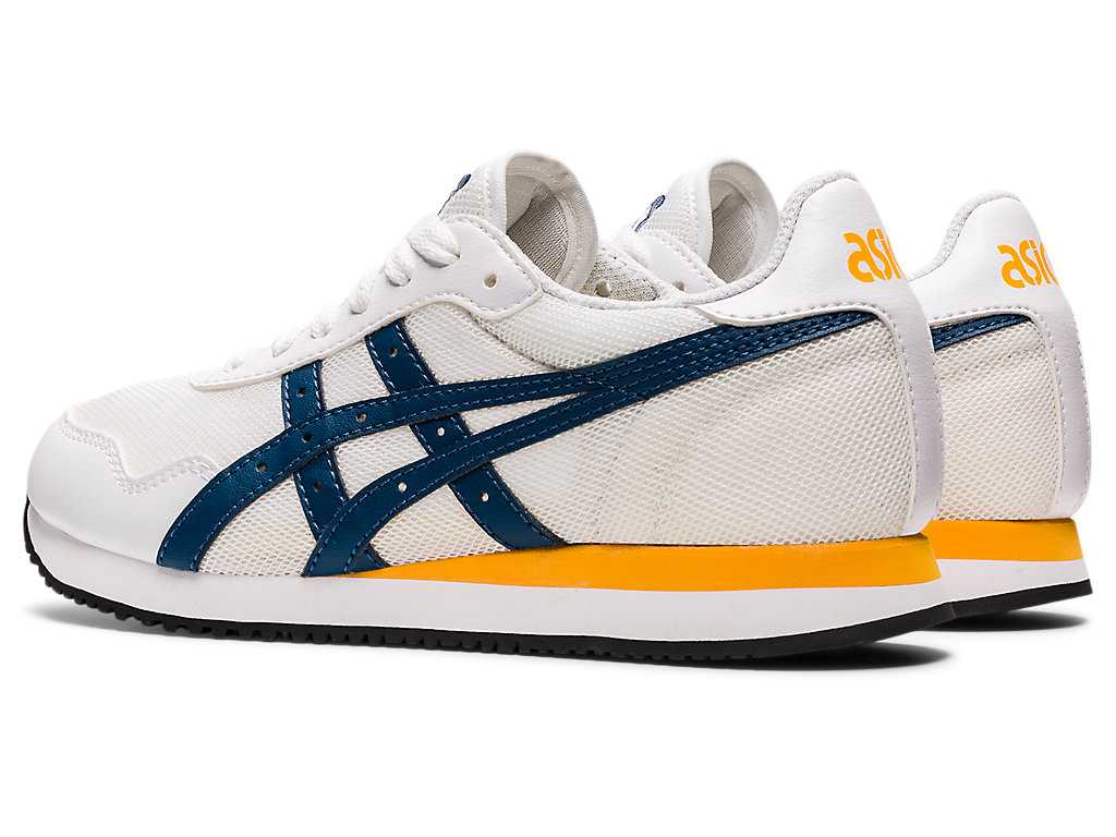 Buty do Biegania Dziecięce Asics Tiger Runner Grade School Białe Głęboka Indygo | 38905-LENC