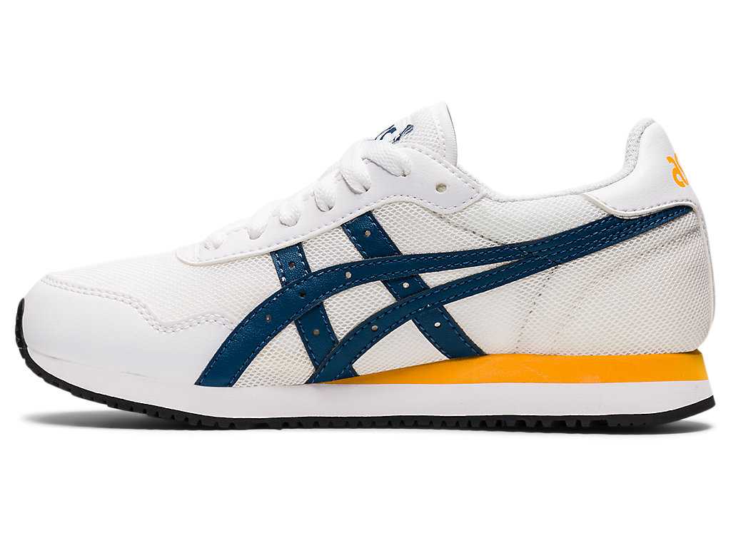 Buty do Biegania Dziecięce Asics Tiger Runner Grade School Białe Głęboka Indygo | 38905-LENC