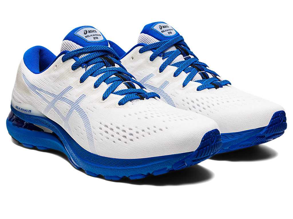 Buty do Biegania Męskie Asics Gel-kayano 28 Standard Jr Białe Niebieskie | 08965-LYQC