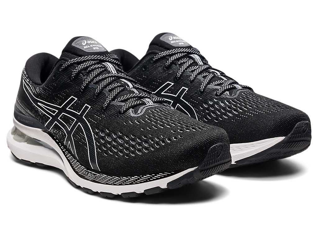 Buty do Biegania Męskie Asics Gel-kayano 28 (2e) Czarne Białe | 23654-HFJZ