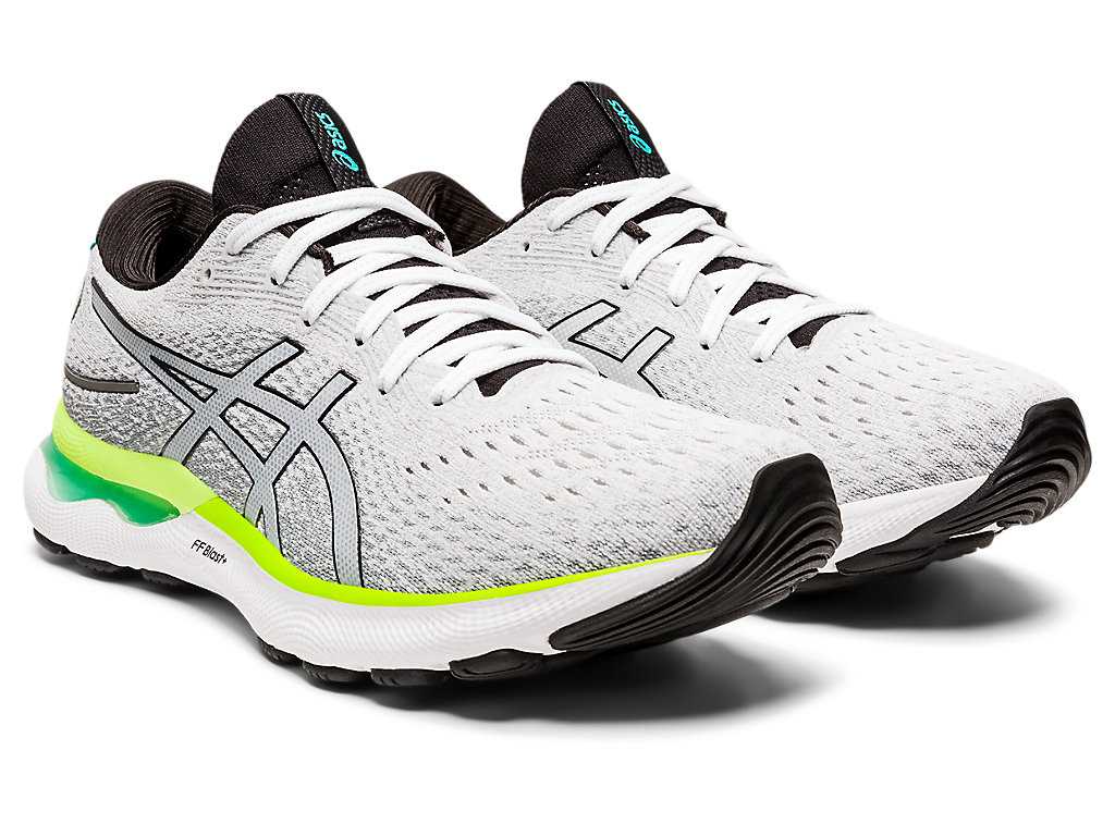 Buty do Biegania Męskie Asics Gel-nimbus 24 Białe Czarne | 20183-NHFK