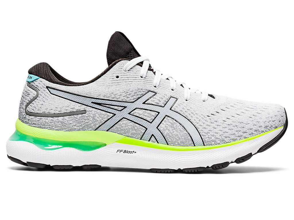 Buty do Biegania Męskie Asics Gel-nimbus 24 Białe Czarne | 20183-NHFK