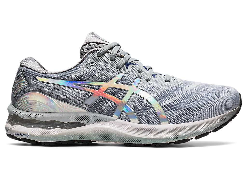 Buty do Biegania Męskie Asics Gel-nimbus 23 Platinum Szare Białe | 25879-RYKX