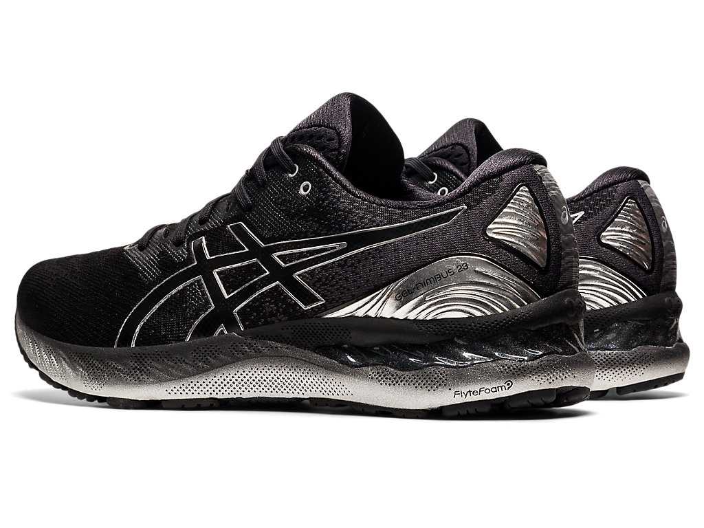 Buty do Biegania Męskie Asics Gel-nimbus 23 Platinum Czarne Srebrne | 35602-ZDUT