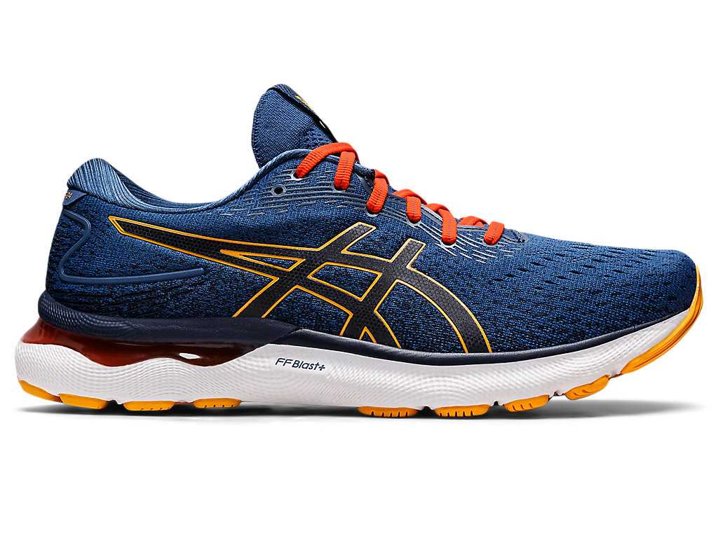 Buty do Biegania Męskie Asics Gel-nimbus 24 Niebieskie Pomarańczowe | 79840-GCOP