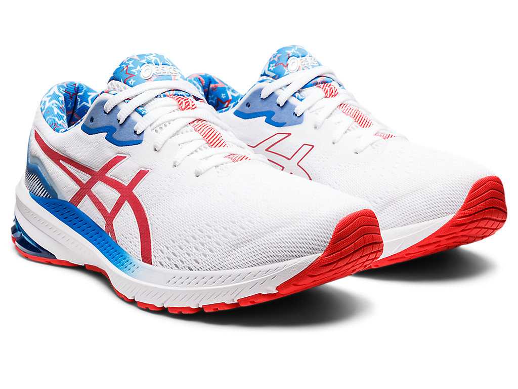 Buty do Biegania Męskie Asics Gt-1000 11 Standard Ret Białe Czerwone | 56291-BRVK