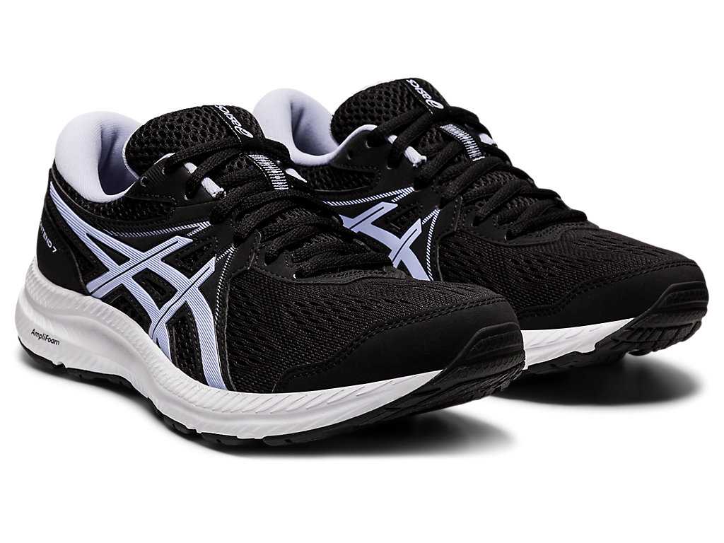 Buty do Chodzenia Damskie Asics Gel-contend 7 (D) Czarne Fioletowe | 20654-UQFS