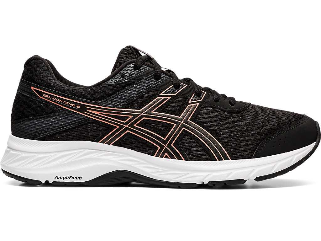 Buty do Chodzenia Damskie Asics Gel-contend 6 Czarne Różowe Złote | 40795-GLYV