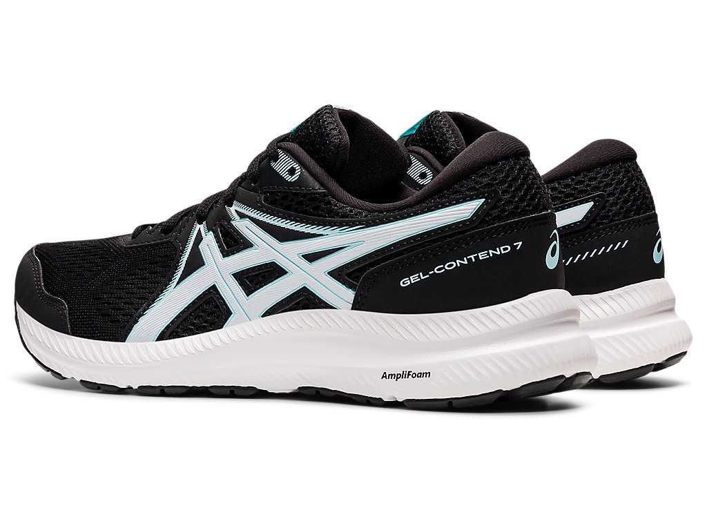 Buty do Chodzenia Damskie Asics Gel-contend 7 Czarne Niebieskie | 57204-QCAL