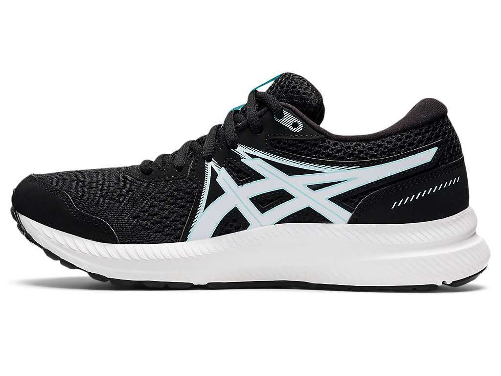 Buty do Chodzenia Damskie Asics Gel-contend 7 Czarne Niebieskie | 57204-QCAL