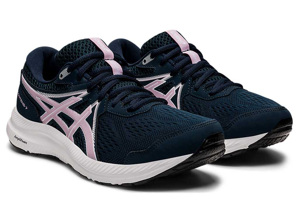 Buty do Chodzenia Damskie Asics Gel-contend 7 Niebieskie Różowe | 60342-VQFS