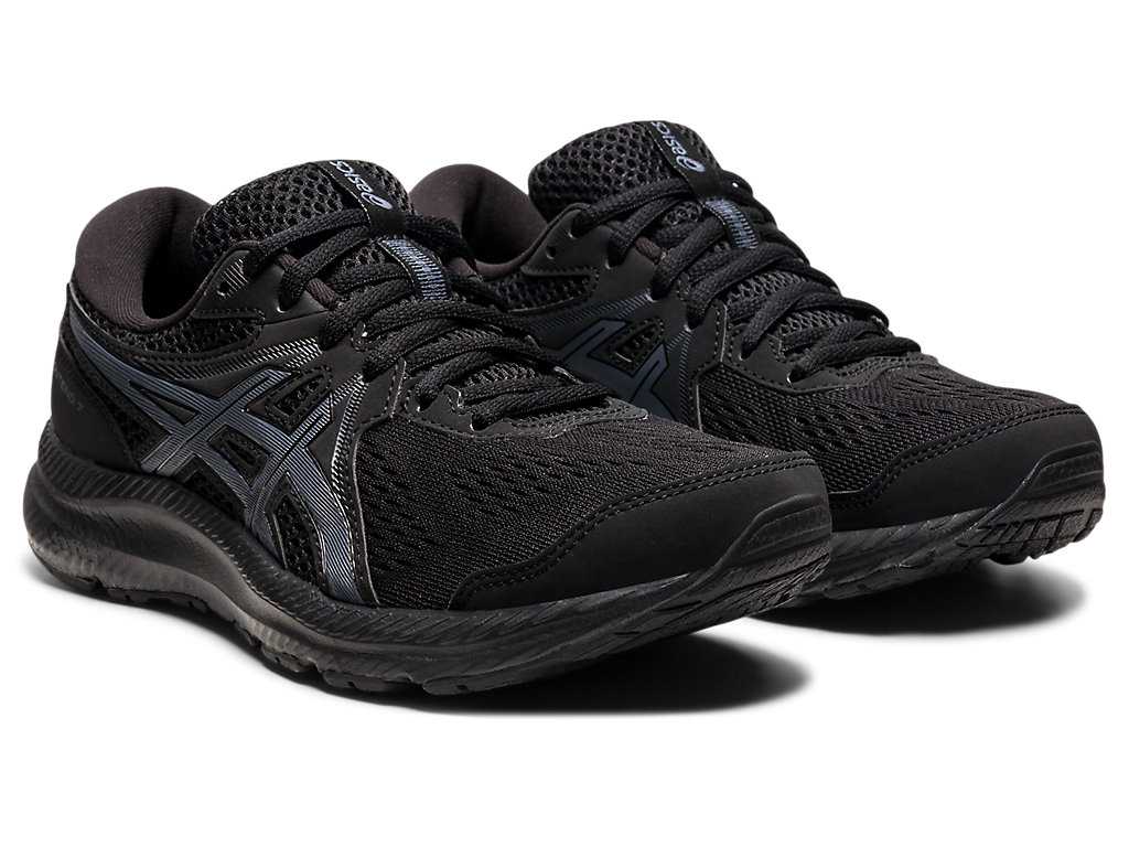 Buty do Chodzenia Damskie Asics Gel-contend 7 (D) Czarne Szare | 81095-JZEO