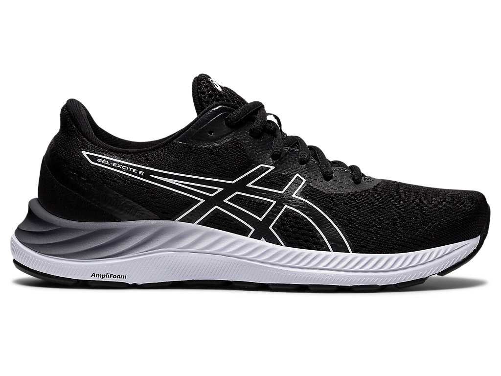 Buty do Chodzenia Damskie Asics Gel-excite 8 Czarne Białe | 10746-EIBG