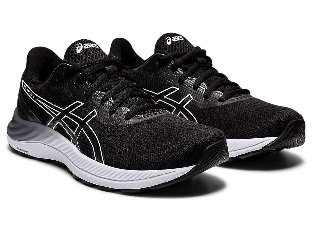 Buty do Chodzenia Damskie Asics Gel-excite 8 (D) Czarne Białe | 67483-CAGO