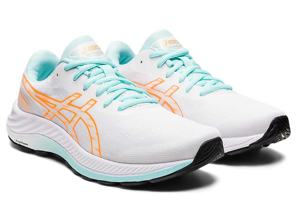 Buty do Chodzenia Damskie Asics Gel-excite 9 Białe Pomarańczowe | 75031-QGLV