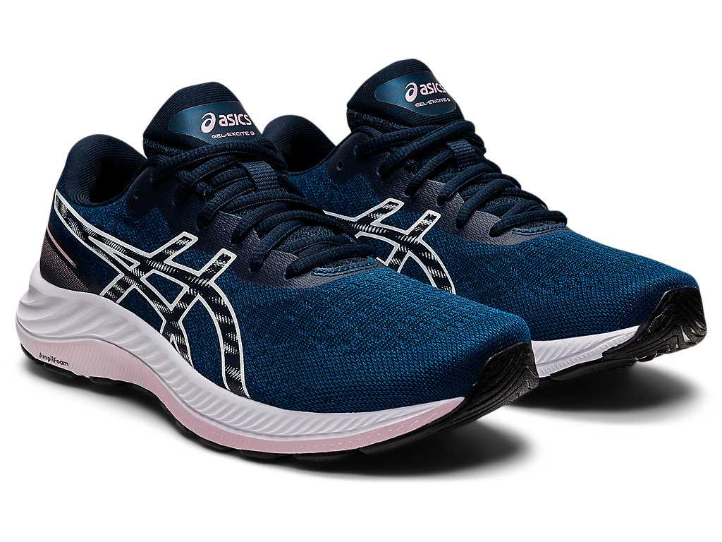 Buty do Chodzenia Damskie Asics Gel-excite 9 Niebieskie Białe | 93604-QJFG