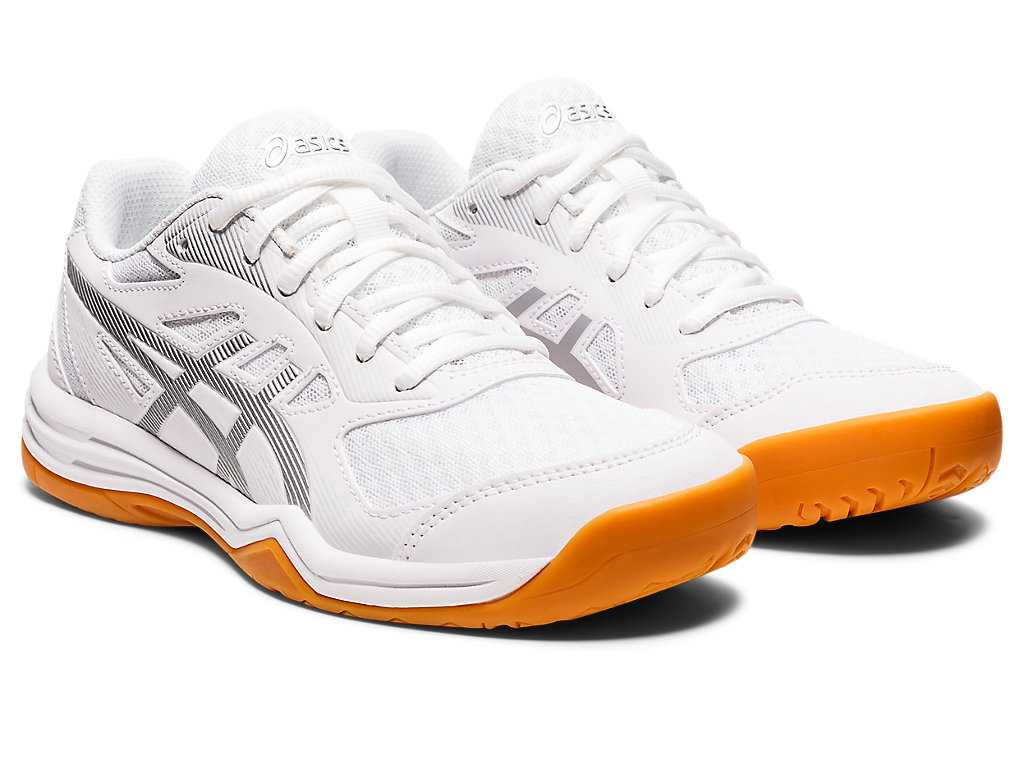 Buty do Siatkówki Damskie Asics Upcourt 5 Białe Srebrne | 24136-APXN