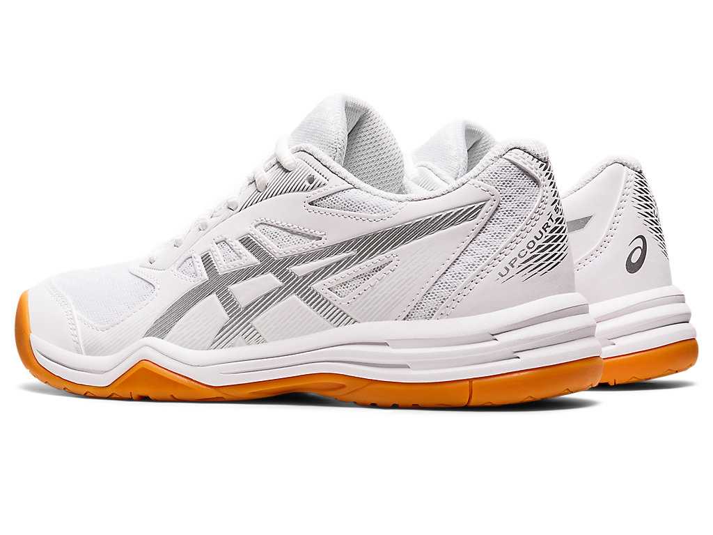 Buty do Siatkówki Damskie Asics Upcourt 5 Białe Srebrne | 24136-APXN