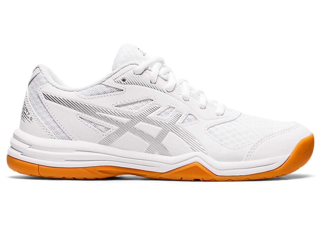 Buty do Siatkówki Damskie Asics Upcourt 5 Białe Srebrne | 24136-APXN