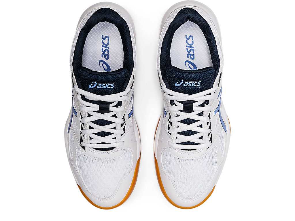 Buty do Siatkówki Damskie Asics Upcourt 4 Białe Niebieskie | 24897-EGCM