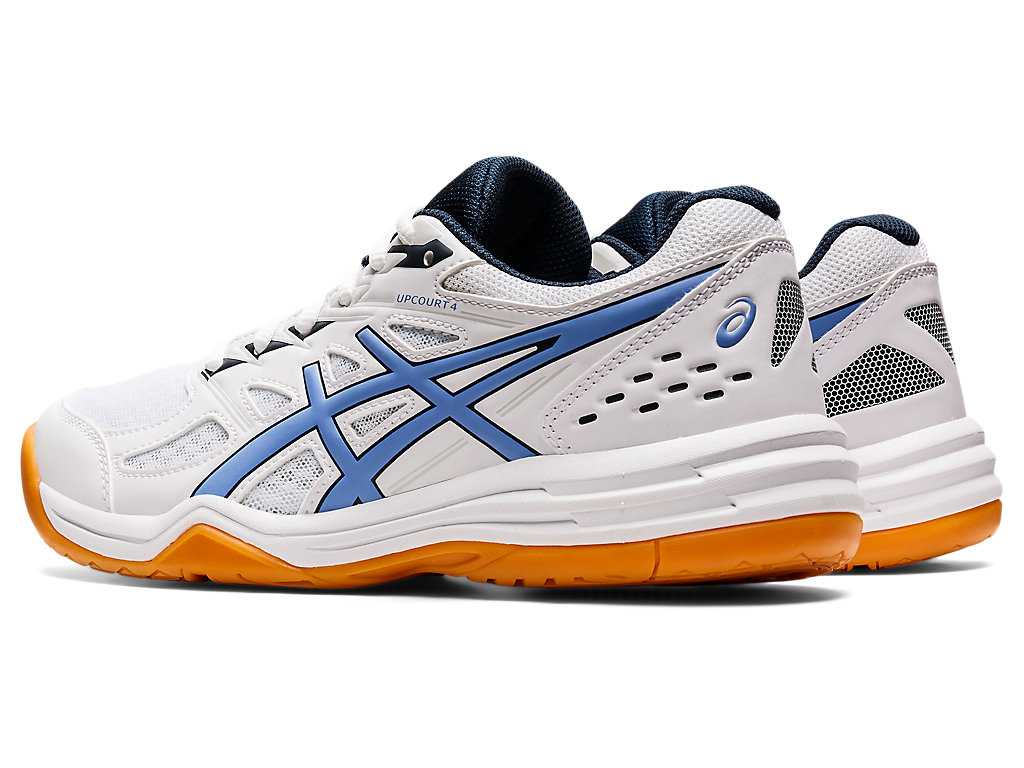 Buty do Siatkówki Damskie Asics Upcourt 4 Białe Niebieskie | 24897-EGCM