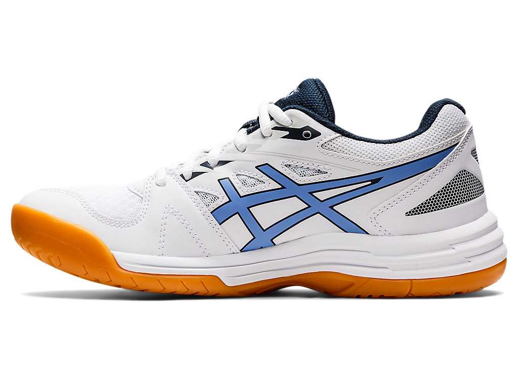 Buty do Siatkówki Damskie Asics Upcourt 4 Białe Niebieskie | 24897-EGCM