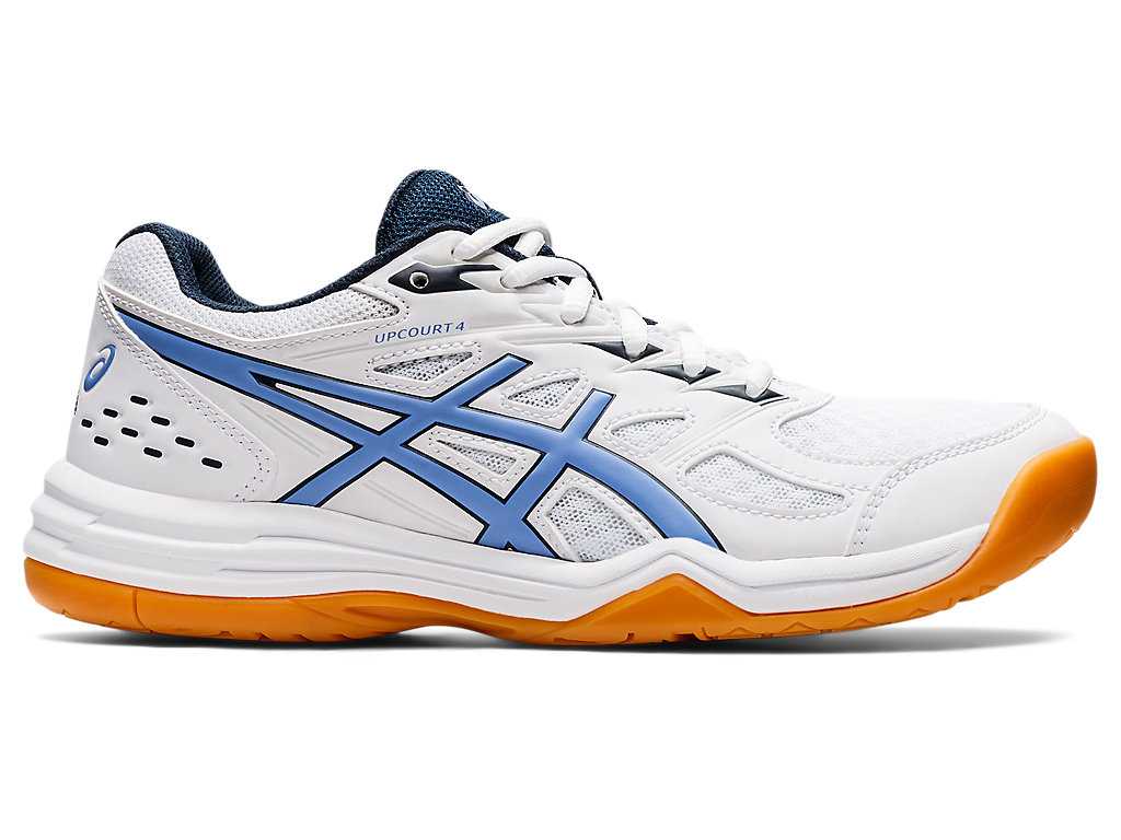 Buty do Siatkówki Damskie Asics Upcourt 4 Białe Niebieskie | 24897-EGCM