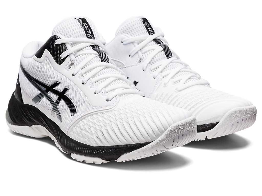 Buty do Siatkówki Męskie Asics Netburner Ballistic Ff Mt 3 Białe Czarne | 41583-FPGM