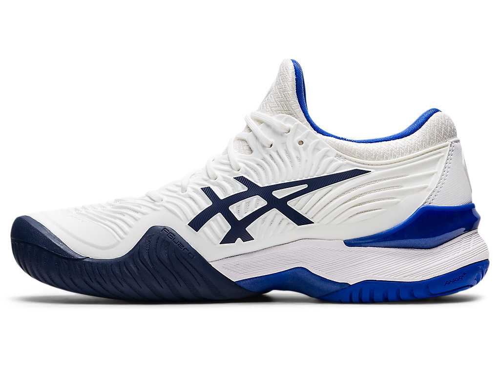 Buty do Tenisa Damskie Asics Court Ff 2 Białe Niebieskie | 93627-UEGT