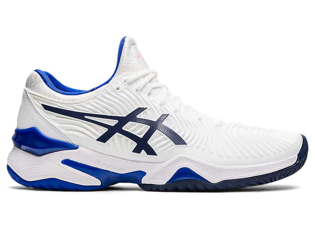 Buty do Tenisa Damskie Asics Court Ff 2 Białe Niebieskie | 93627-UEGT