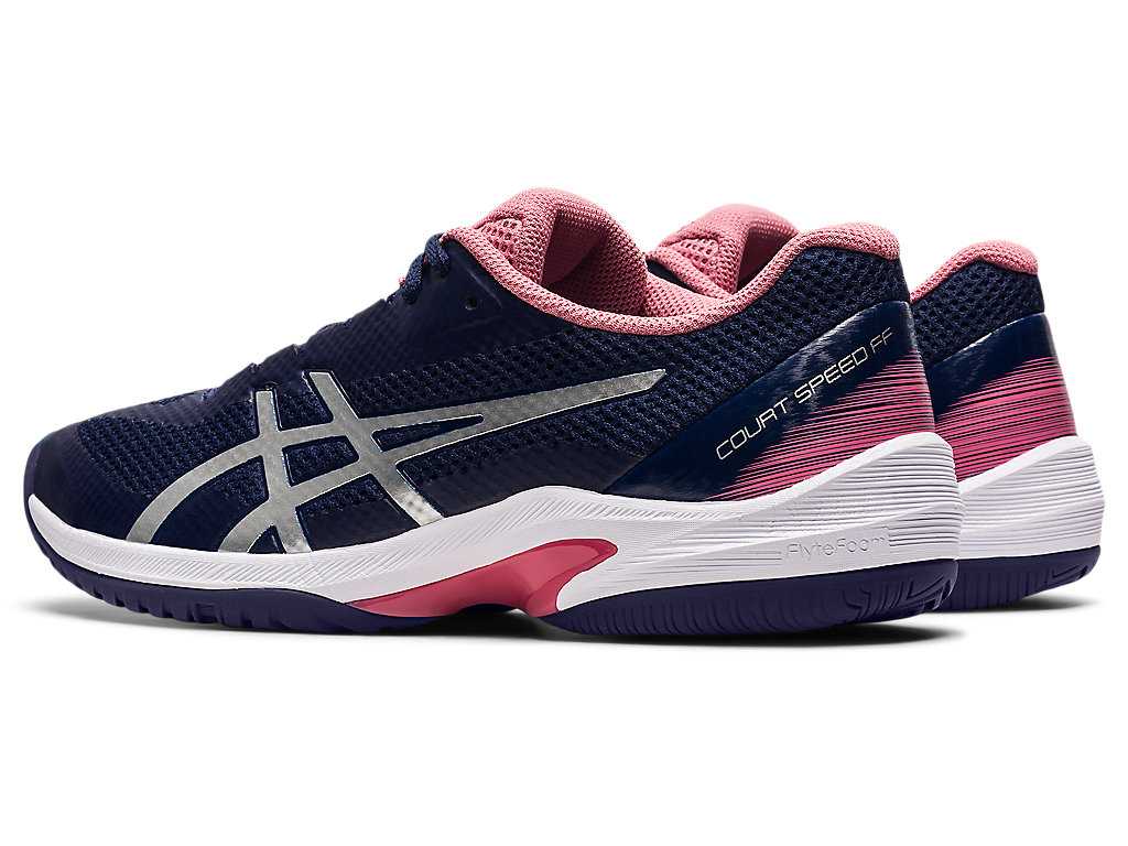 Buty do Tenisa Damskie Asics Court Speed Ff Granatowe Srebrne | 35614-BRXA