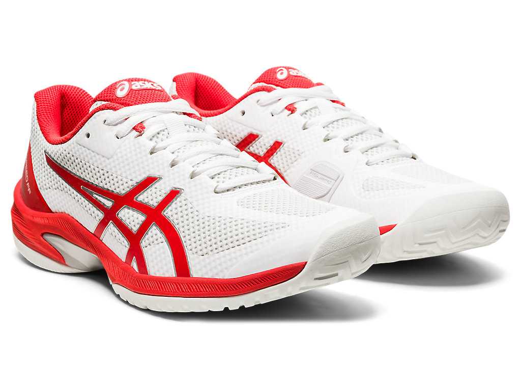 Buty do Tenisa Damskie Asics Court Speed Ff Białe Czerwone | 59610-NSTY