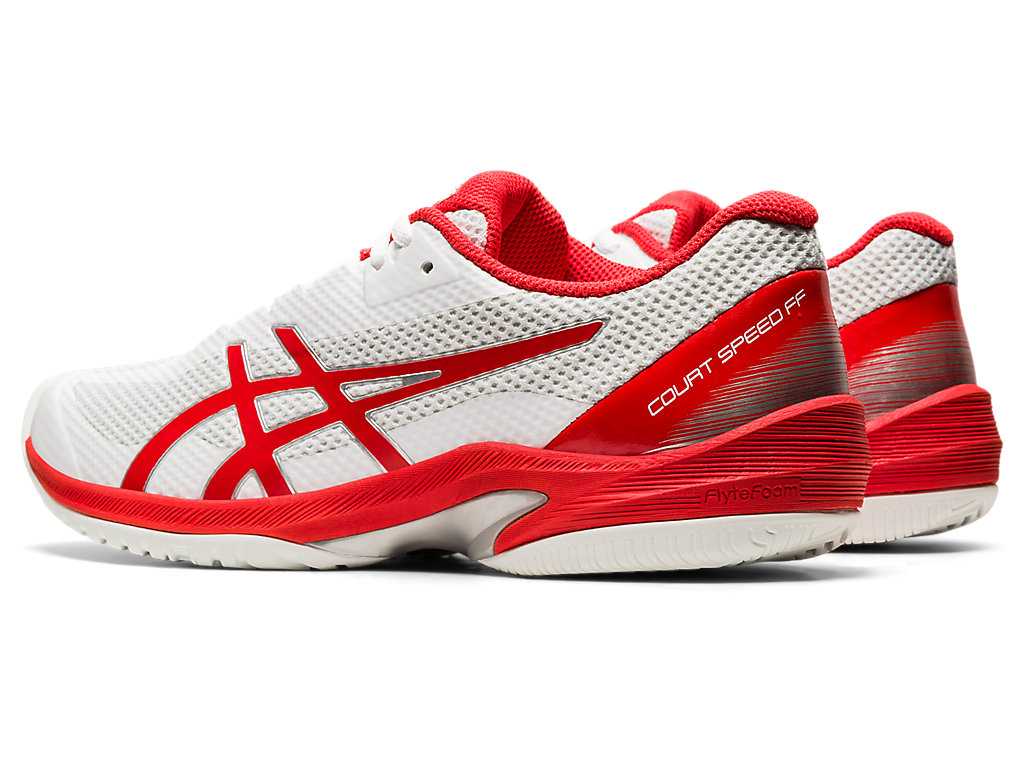 Buty do Tenisa Damskie Asics Court Speed Ff Białe Czerwone | 59610-NSTY