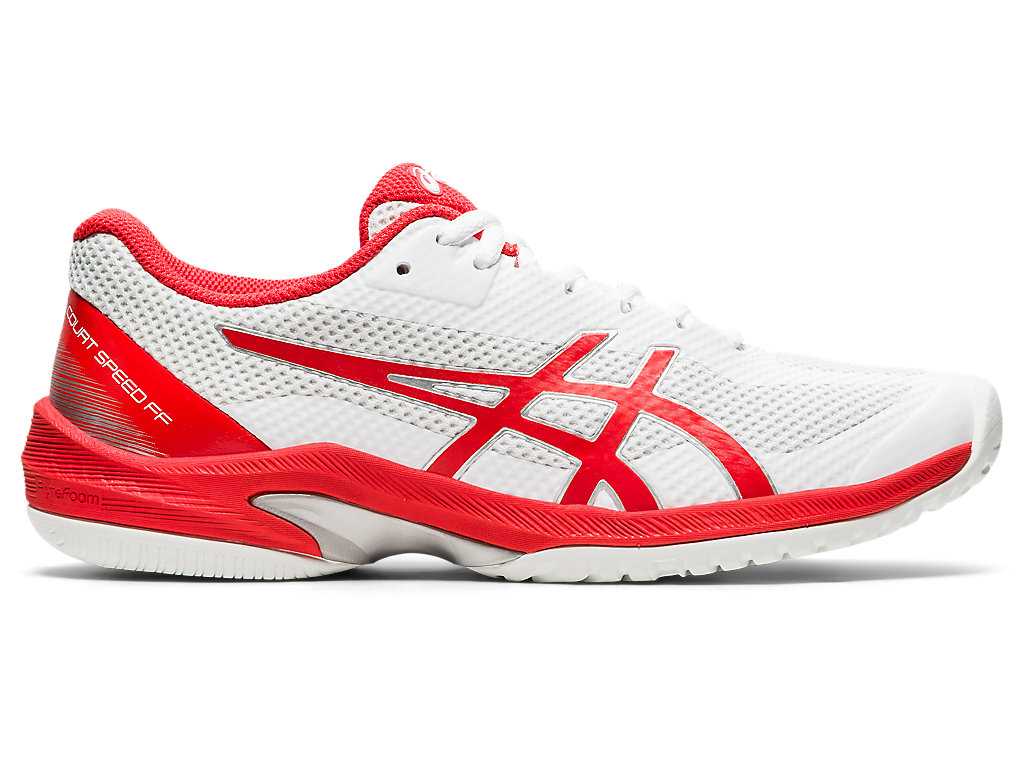 Buty do Tenisa Damskie Asics Court Speed Ff Białe Czerwone | 59610-NSTY