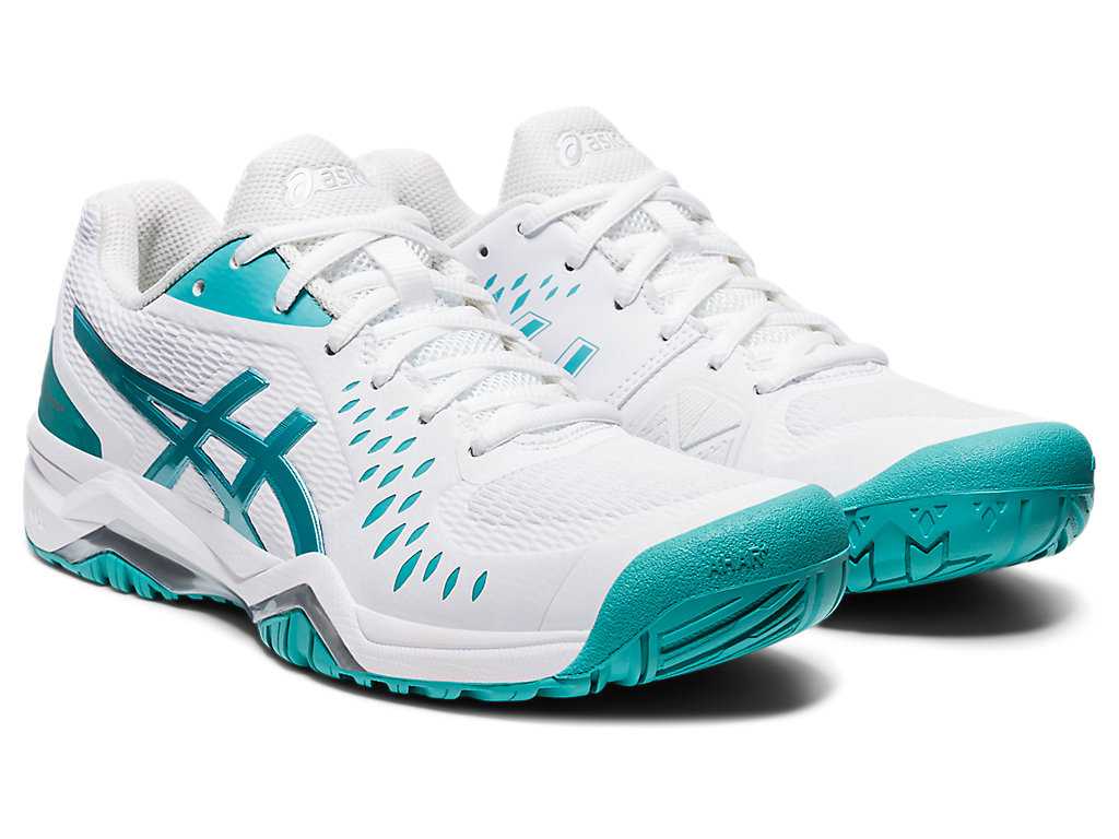 Buty do Tenisa Damskie Asics Gel-challenger 12 Białe Niebieskie | 40918-ISYH