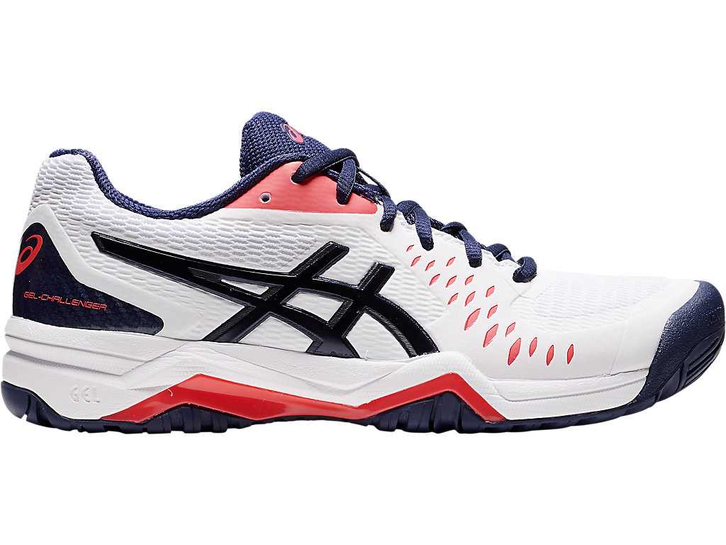 Buty do Tenisa Damskie Asics Gel-challenger 12 Białe Granatowe | 80794-BXEL