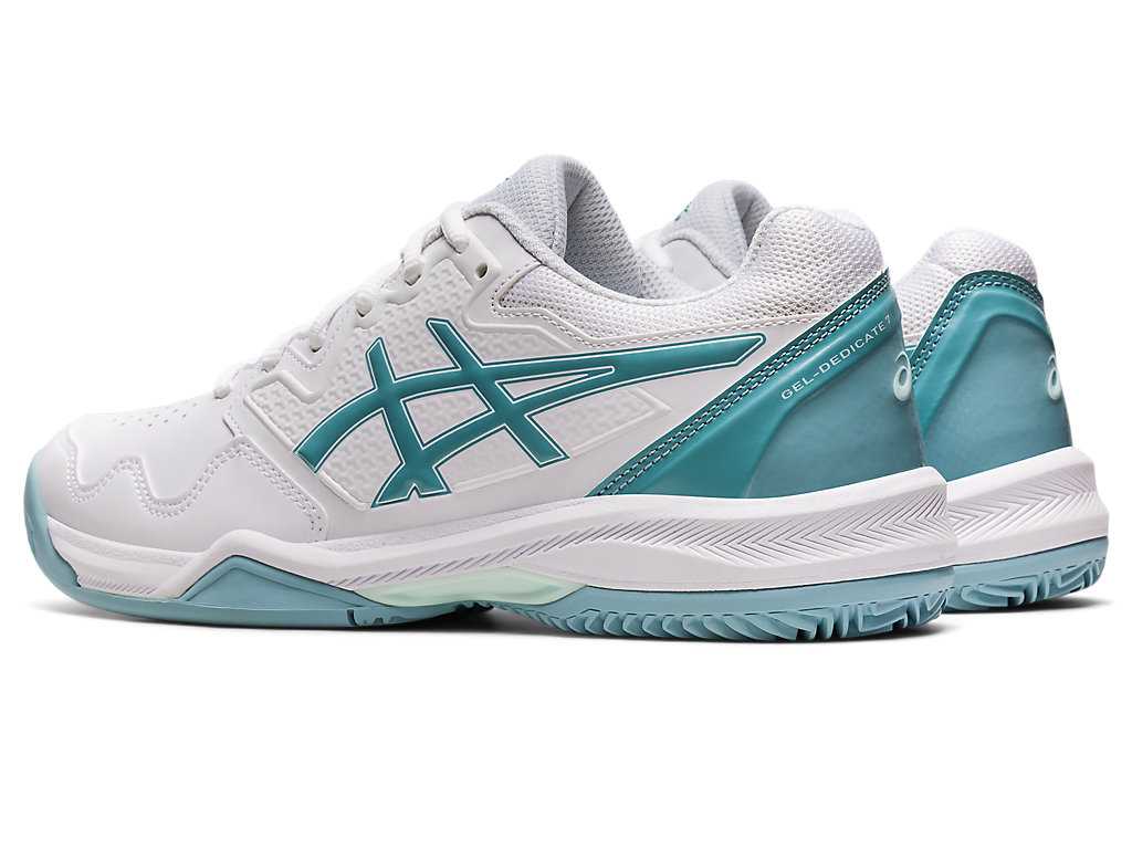 Buty do Tenisa Damskie Asics Gel-dedicate 7 Clay Białe Niebieskie | 04918-UBCH