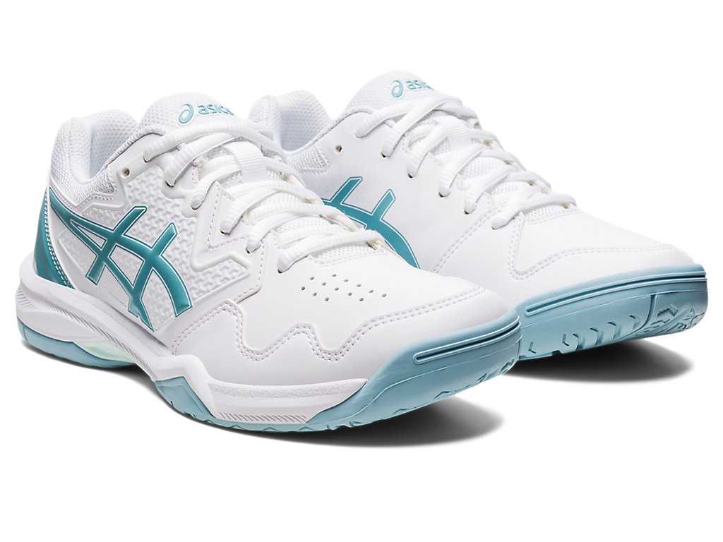 Buty do Tenisa Damskie Asics Gel-dedicate 7 Białe Niebieskie | 05219-NPHL