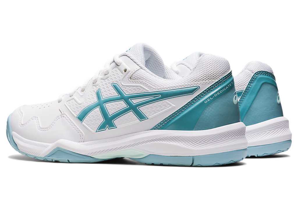 Buty do Tenisa Damskie Asics Gel-dedicate 7 Białe Niebieskie | 05219-NPHL